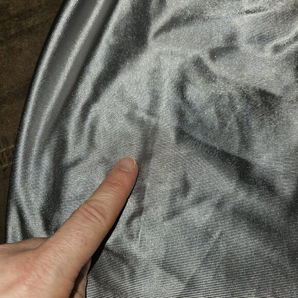 NIKE Athletic Pants Silver Gray Drawstring Waist Ankle Zipper Youth Medium 10-12 - Picture 12 of 13